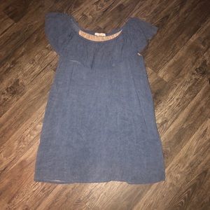 Light blue off the shoulder dress